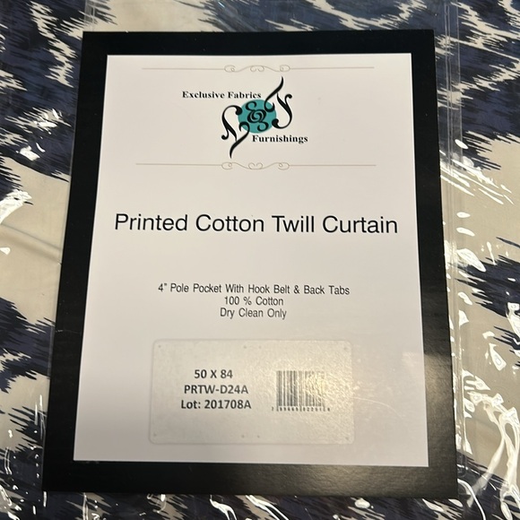 Navy and white curtain panels - set of 2 - Picture 11 of 12